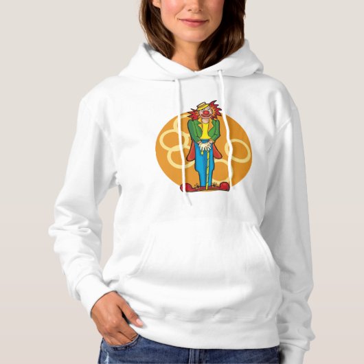 Whimsical Cartoon Clown met felle kleuren Hoodie (Voorkant)