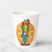 Whimsical Cartoon Clown met felle kleuren Papieren Bekers (Voorkant)