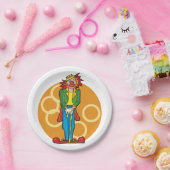 Whimsical Cartoon Clown met felle kleuren Papieren Bordje (Feest)