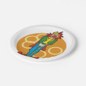 Whimsical Cartoon Clown met felle kleuren Papieren Bordje (Gekanteld)