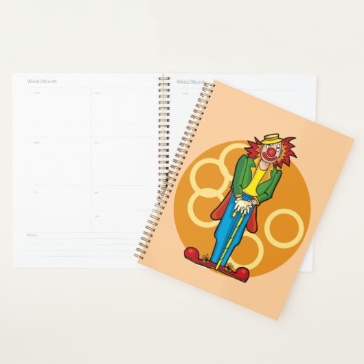 Whimsical Cartoon Clown met felle kleuren Planner (Display)