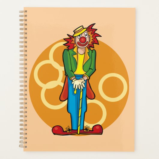 Whimsical Cartoon Clown met felle kleuren Planner (Voorkant)