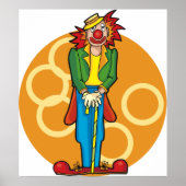 Whimsical Cartoon Clown met felle kleuren Poster (Voorkant)