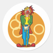 Whimsical Cartoon Clown met felle kleuren Ronde Sticker (Voorkant)