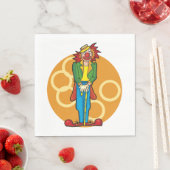 Whimsical Cartoon Clown met felle kleuren Servet (Insitu)