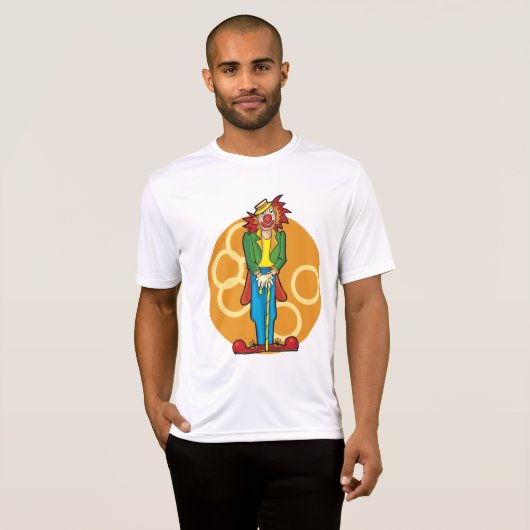 Whimsical Cartoon Clown met felle kleuren T-shirt (Voorkant volledig)