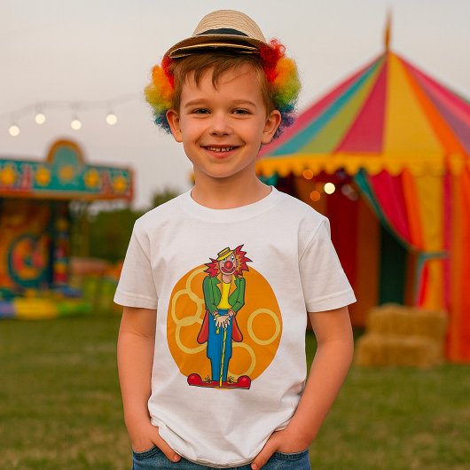 Whimsical Cartoon Clown met felle kleuren T-shirt