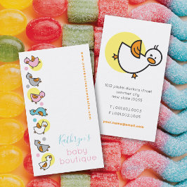 Whimsical Cartoon Colorful Pastels Baby Duckies Visitekaartje