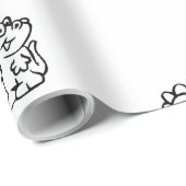 Whimsical Cartoon Dinos on Clean White Cadeaupapier (Rol Hoek)