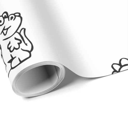 Whimsical Cartoon Dinos on Clean White Cadeaupapier (Rol Hoek)