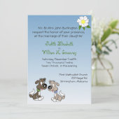 Whimsical Cartoon Dogs Wedding Invitation Kaart (Staand voorkant)