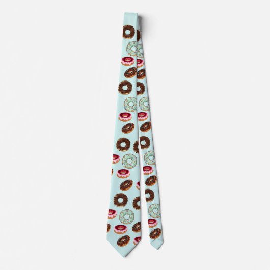 Whimsical Cartoon Donut Pattern Stropdas (Voorkant)
