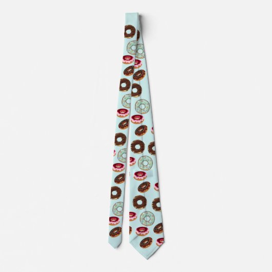 Whimsical Cartoon Donut Pattern Stropdas (Achterkant)