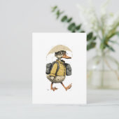 Whimsical Cartoon Duck Postcard Briefkaart (Staand voorkant)