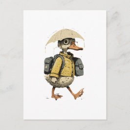 Whimsical Cartoon Duck Postcard Briefkaart
