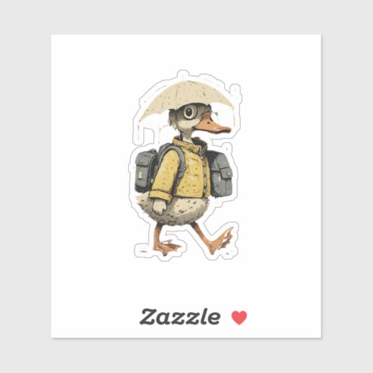 Whimsical Cartoon Duck Sticker (Vel)