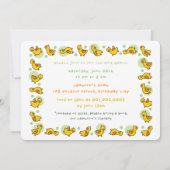 Whimsical Cartoon Ducks Groene Meisje Foto Verjaar Kaart (Achterkant)