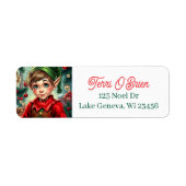 Whimsical Cartoon Elf | Christmas Etiket (Voorkant)
