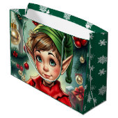 Whimsical Cartoon Elf | Christmas Groot Cadeauzakje (Achterkant Gekanteld)