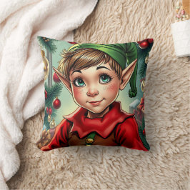 Whimsical Cartoon Elf | Christmas Kussen