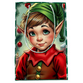 Whimsical Cartoon Elf | Christmas Medium Cadeauzakje (Voorkant)
