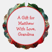 Whimsical Cartoon Elf | Christmas Ornament Kaart (Achterkant)