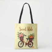 Whimsical Cartoon Fiets Canvas tas (Voorkant)