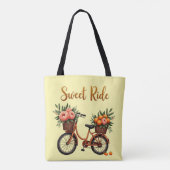 Whimsical Cartoon Fiets Canvas tas (Achterkant)