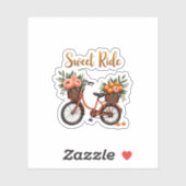 Whimsical Cartoon Fiets Sticker (Vel)