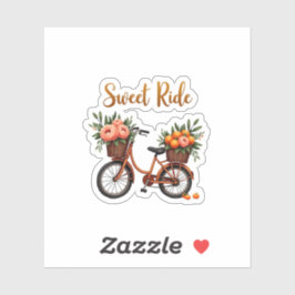 Whimsical Cartoon Fiets Sticker