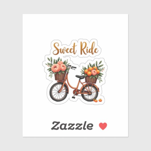 Whimsical Cartoon Fiets Sticker (Vel)