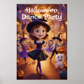 Whimsical Cartoon Halloween Dance Party AI Generat Poster (Voorkant)