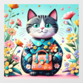 Whimsical cartoon kattendier kunst kinderen kamer  raamsticker (Vel)