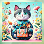 Whimsical cartoon kattendier kunst kinderen kamer  raamsticker (Vel 3)