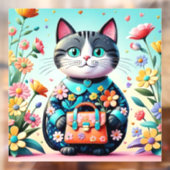 Whimsical cartoon kattendier kunst kinderen kamer  raamsticker (Vel 2)