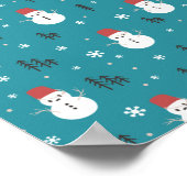 Whimsical Cartoon Sneeuwmannen in de Winter Poster (Hoek)