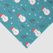 Whimsical Cartoon Sneeuwmannen in de Winter Tissuepapier (Detail)