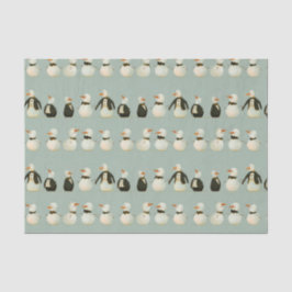 Whimsical cartoon sneeuwpoppen dragen smoking tissuepapier