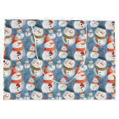 Whimsical cartoon sneeuwpoppen groot cadeauzakje (Achterkant)