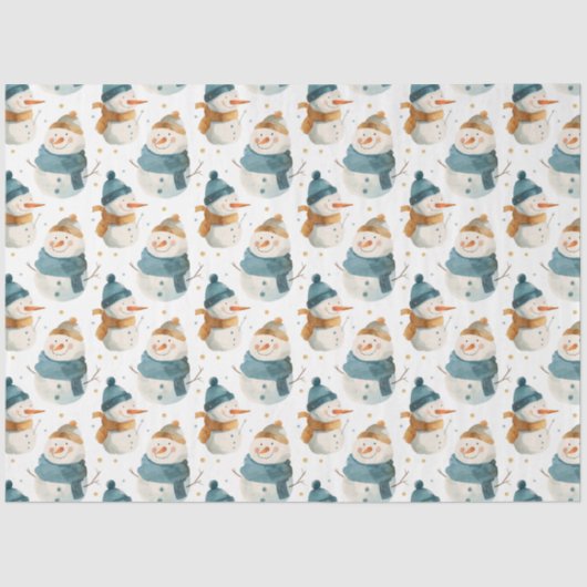 Whimsical cartoon sneeuwpoppen tissuepapier (Voorkant)