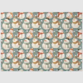 Whimsical cartoon sneeuwpoppen tissuepapier