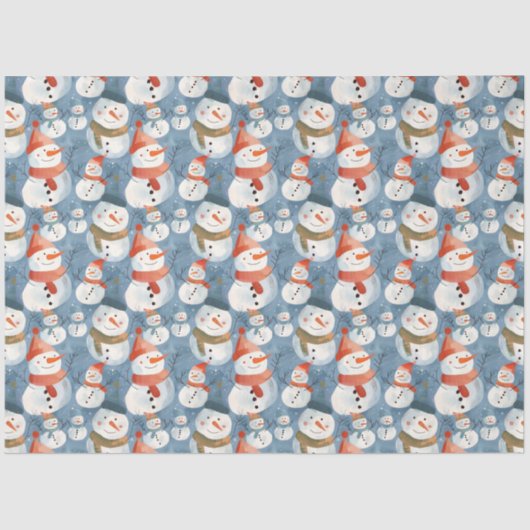 Whimsical cartoon sneeuwpoppen tissuepapier (Voorkant)