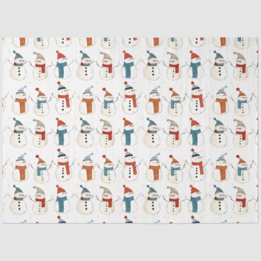 Whimsical cartoon sneeuwpoppen tissuepapier (Voorkant)