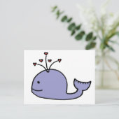 Whimsical Cartoon Whale Briefkaart (Staand voorkant)