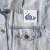 Whimsical Cartoon Whale Vierkante Button 5,1 Cm (In situ)