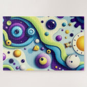 Whimsical Cartoon World - kleurrijk Abstract plezi Legpuzzel (Horizontaal)