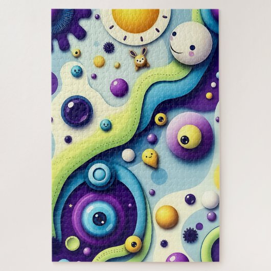 Whimsical Cartoon World - kleurrijk Abstract plezi Legpuzzel (Verticaal)