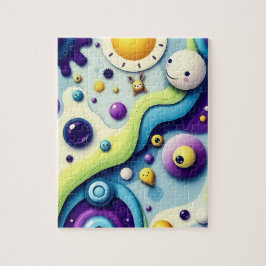Whimsical Cartoon World - kleurrijk Abstract plezi Legpuzzel