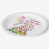 Whimsical Castle Balloons 2e verjaardag Papieren Bordje (Gekanteld)