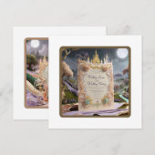 Whimsical Castle Huwelijksuitnodiging: een sprookj Kaart (Voorkant / Achterkant)